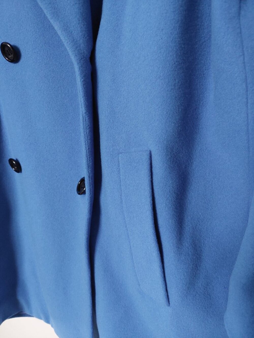 Vintage Carlisle Wool Cashmere Double Breasted Light Coat Light Blue Size 10 - Picture 2 of 8